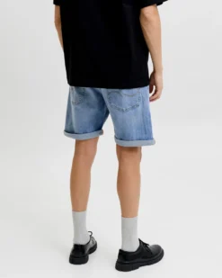 JACK&JONES - Bermuda di jeans Rick original blue denim chiaro