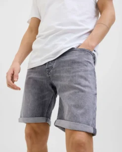 JACK&JONES - Bermuda di jeans Rick original grigio denim