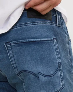 JACK&JONES - Bermuda in jeans scuro 5 tasche