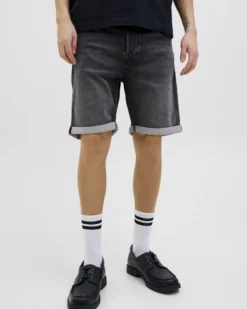 JACK&JONES - Bermuda jeans Rick black denim