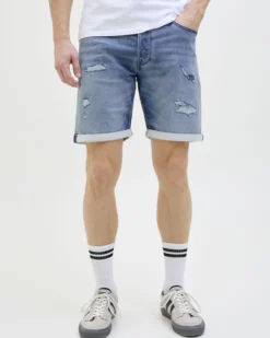 JACK&JONES - Bermuda jeans Rick blue denim