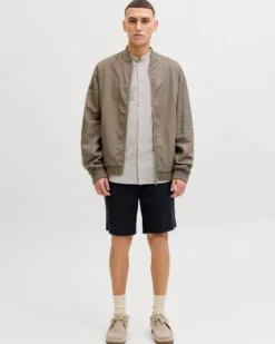 JACK & JONES -CAMICIA MANICA LUNGA BEIGE DA UOMO
