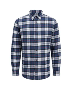 JACK&JONES - CAMICIA UOMO MANICA LUNGA GIALLA E BLU