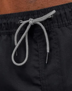 JACK&JONES - Costume da bagno nero con logo laterale e tasche