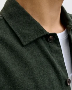 JACK&JONES - GIACCA CAMICIA VERDE DA UOMO IN FLANELLA