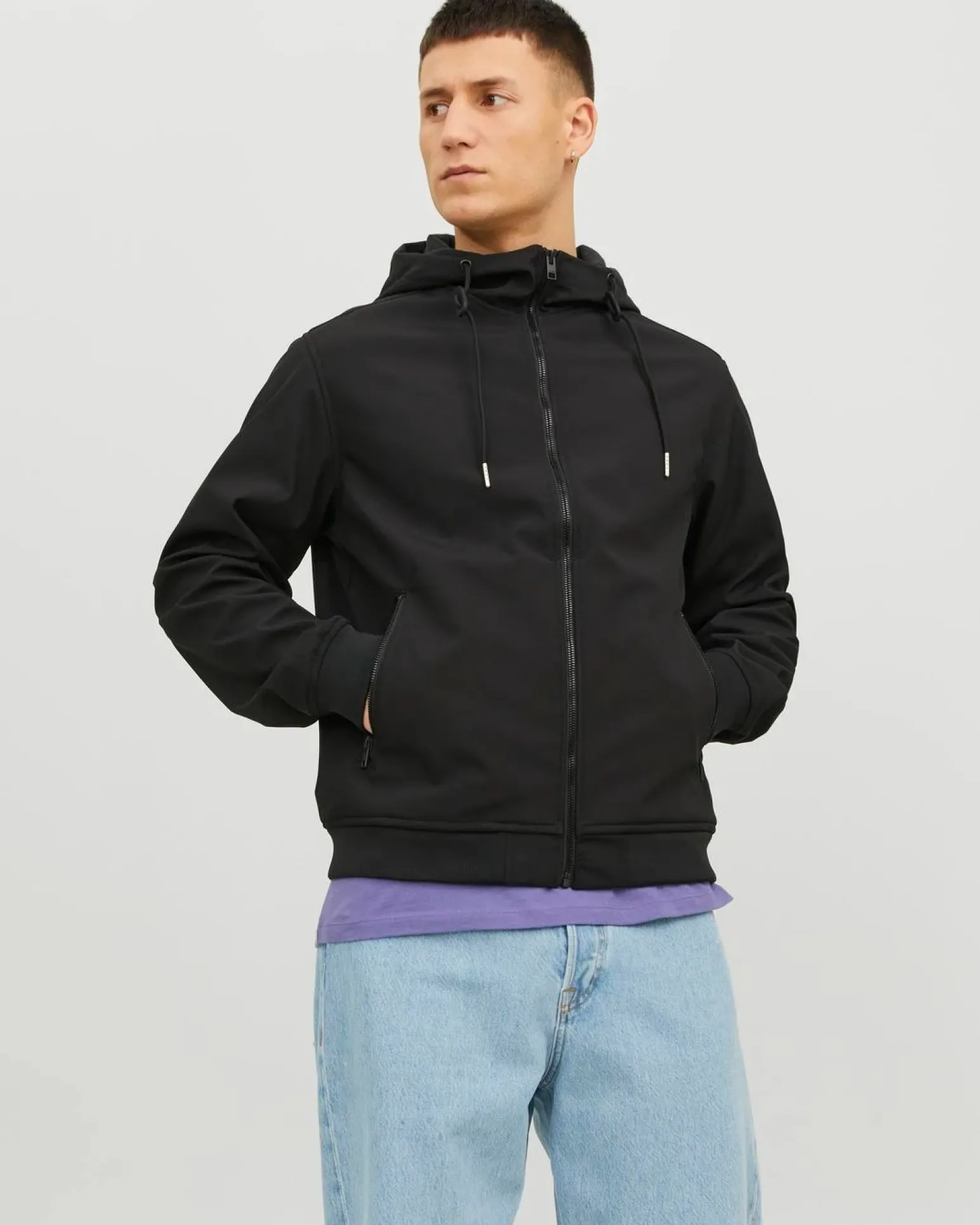 JACK&JONES - GIACCA SOFTSHELL NERA DA UOMO