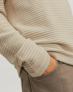JACK&JONES - MAGLIA PULLOVER BIANCA DA UOMO