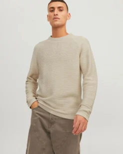 JACK&JONES - MAGLIA PULLOVER BIANCA DA UOMO