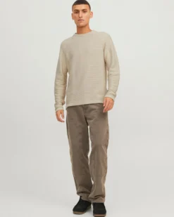 JACK&JONES - MAGLIA PULLOVER BIANCA DA UOMO