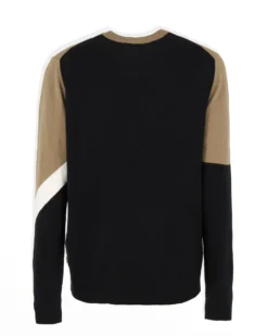 JACK&JONES - MAGLIA PULLOVER MANICHE LUNGHE BEIGE E NERO