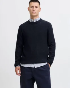JACK&JONES - MAGLIONE GIROCOLLO BLU  DA UOMO