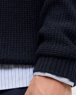 JACK&JONES - MAGLIONE GIROCOLLO BLU  DA UOMO