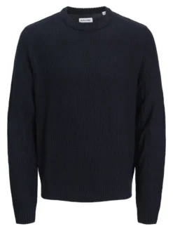 JACK&JONES - MAGLIONE GIROCOLLO BLU  DA UOMO
