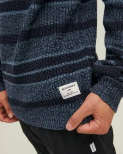 JACK&JONES - MAGLIONE UOMO A GIROCOLLO BLU