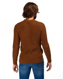 JACK&JONES - MAGLIONE UOMO MARRONE A GIROCOLLO