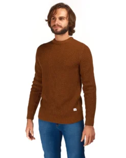JACK&JONES - MAGLIONE UOMO MARRONE A GIROCOLLO