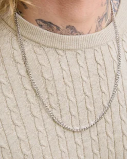 JACK&JONES - PULLOVER GIROCOLLO BEIGE DA UOMO CON CON TRECCINA