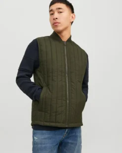 JACK&JONES - SMANICATO TRAPUNTATO VERDE MILITARE DA UOMO
