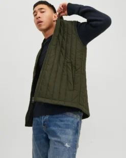 JACK&JONES - SMANICATO TRAPUNTATO VERDE MILITARE DA UOMO
