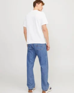 JACK&JONES  T-SHIRT BIANCA DA UOMO IN COTONE