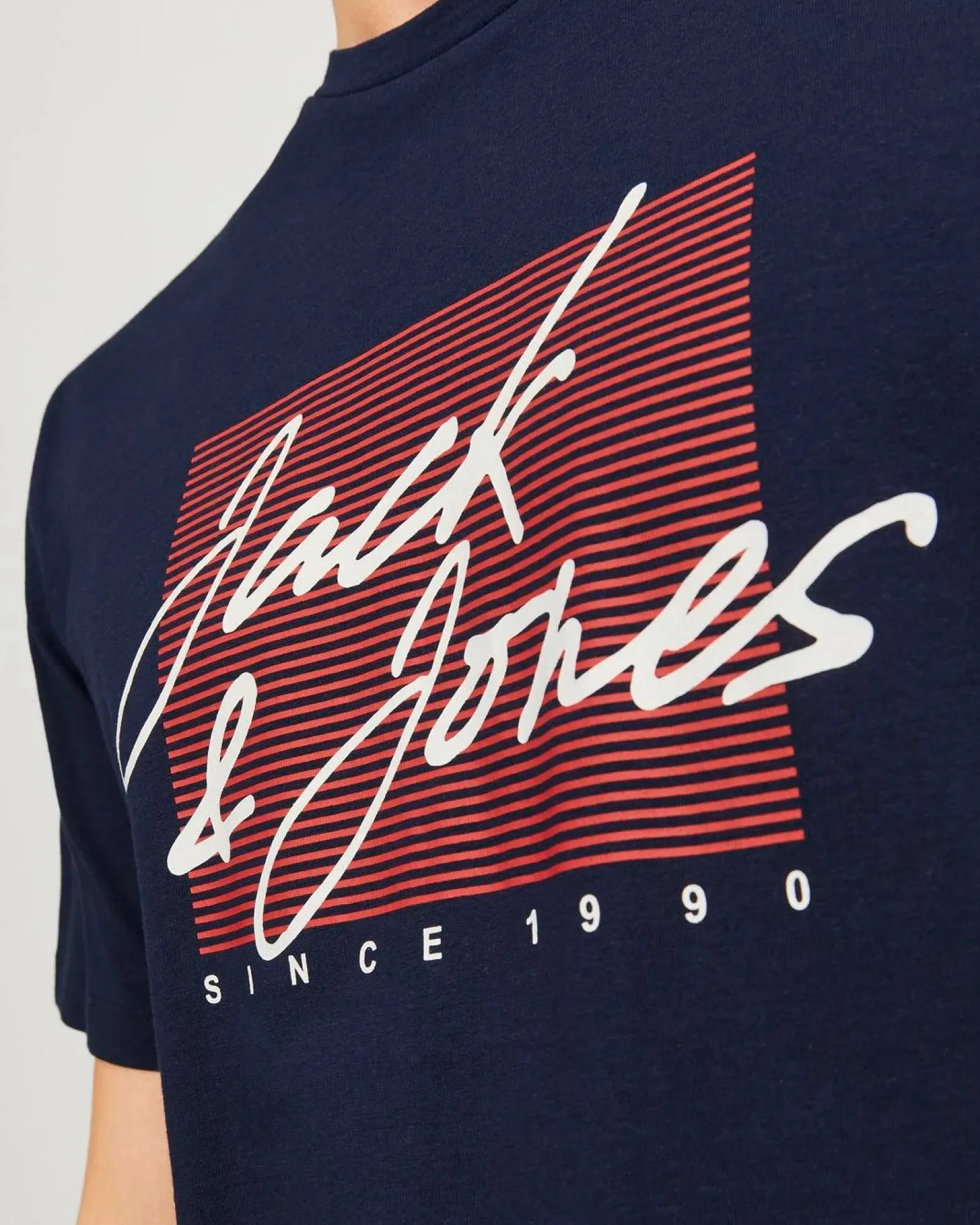 JACK&JONES T-SHIRT BLU DA UOMO IN COTONE