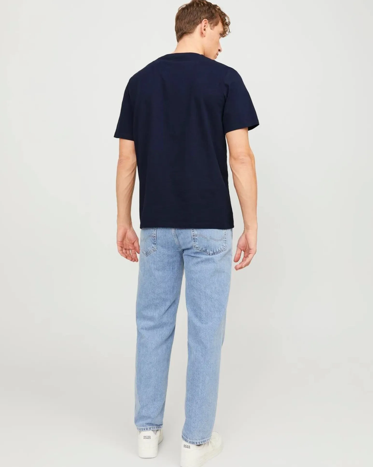 JACK&JONES T-SHIRT BLU DA UOMO IN COTONE