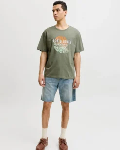 JACK&JONES - Tshirt manica corta gradient verde con stampa