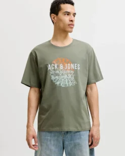 JACK&JONES - Tshirt manica corta gradient verde con stampa