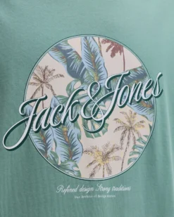 JACK&JONES - Tshirt manica corta honolulu verde salvia con stampa