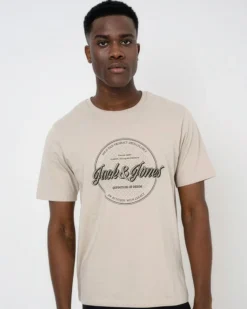 JACK & JONES - TSHIRT MANICA CORTA BEIGE DA UOMO