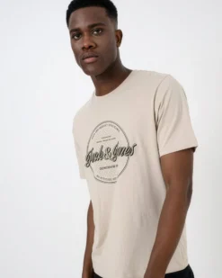 JACK & JONES - TSHIRT MANICA CORTA BEIGE DA UOMO
