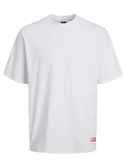 JACK&JONES - T-SHIRT MEZZA MANICA BIANCA DA UOMO WIDE FIT