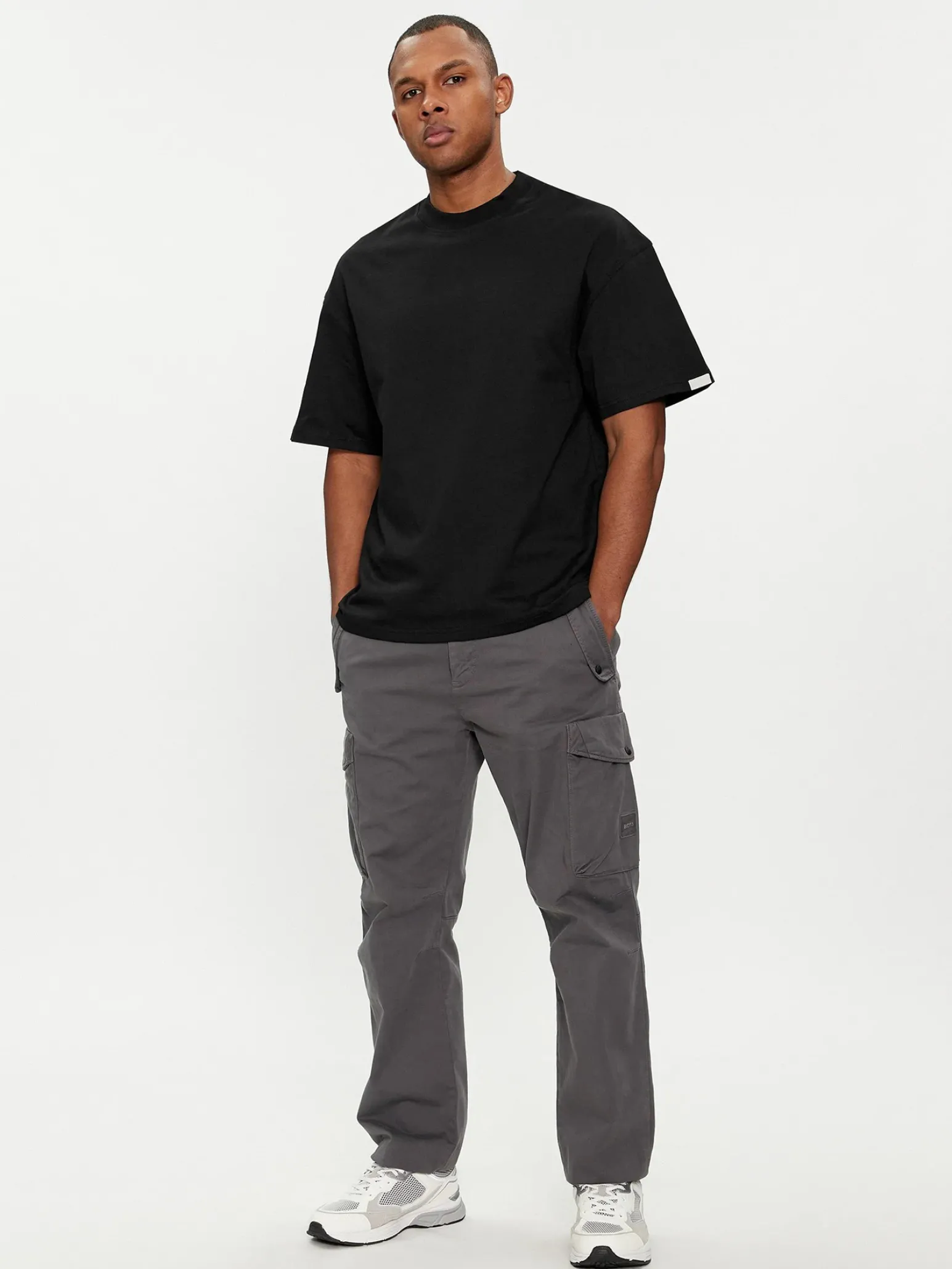 JACK & JONES - T-SHIRT NERA BIANCA OVER SIZE