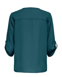 JACQUELINE de YONG - CAMICIA DONNA PETROLIO CON SCOLLO A V