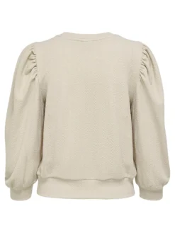 JACQUELINE DE YONG - FELPA BEIGE ANNY 7/8 SWEAT