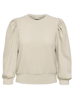 JACQUELINE DE YONG - FELPA BEIGE ANNY 7/8 SWEAT