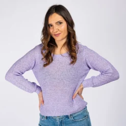 JACQUELINE de YONG - MAGLIA DONNA PULLOVER DI FILO LILLA