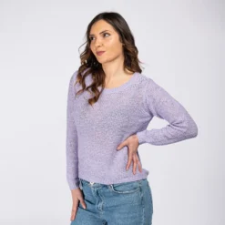 JACQUELINE de YONG - MAGLIA DONNA PULLOVER DI FILO LILLA