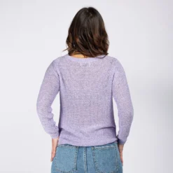 JACQUELINE de YONG - MAGLIA DONNA PULLOVER DI FILO LILLA