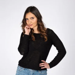 JACQUELINE de YONG - MAGLIA DONNA PULLOVER DI FILO NERA