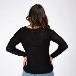 JACQUELINE de YONG - MAGLIA DONNA PULLOVER DI FILO NERA
