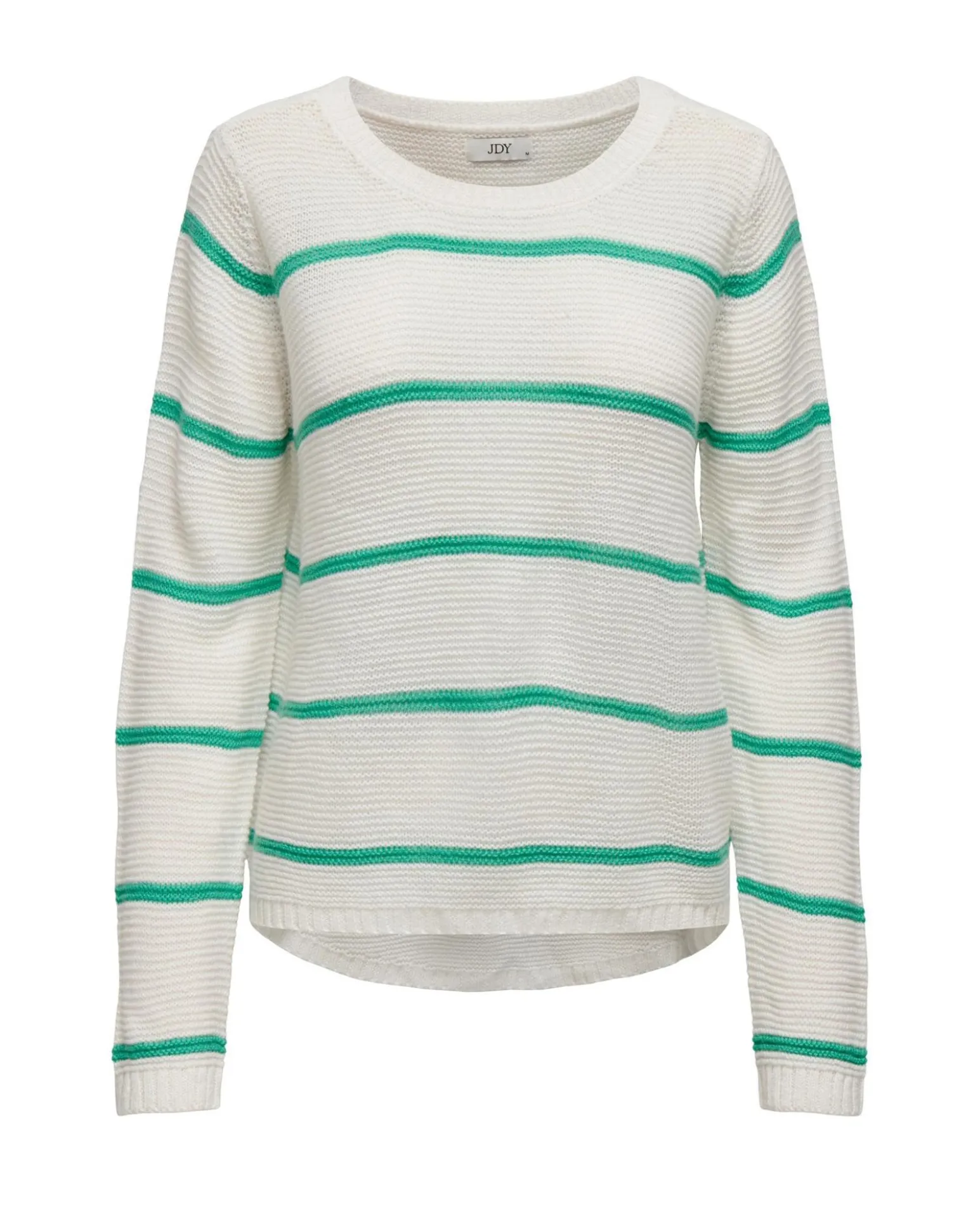 JACQUELINE DE YONG - MAGLIA GIROCOLLO BIANCA CON RIGHE VERDI