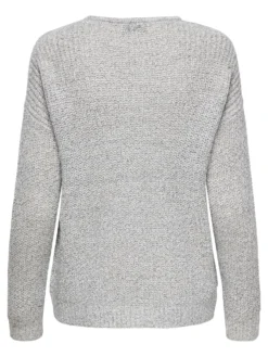 JACQUELINE DE YONG - MAGLIONE A MAGLIA DONNA GRIGIO CHIARO
