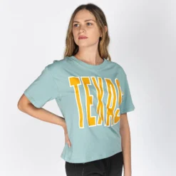 JACQUELINE de YONG - T-SHIRT MANICA CORTA BIANCA IN COTONE CON SCRITTA FLORIDA