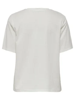 JACQUELINE de YONG - T-SHIRT MANICA CORTA BIANCA IN COTONE CON SCRITTA PARIS