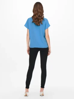 JACQUELINE DE YONG - TSHIRT MEZZA MANICA CELESTE DA DONNA