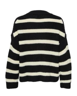 JACQUELINE - MAGLIA PULLOVER A RIGHE NERO E BIANCO