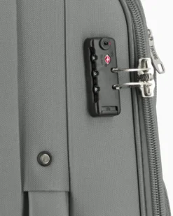 JAGUAR - TROLLEY GRIGIO IN TESSUTO CON DOPPIA TASCA FRONTALE, COMBINAZIONE TSA E 4 RUOTE