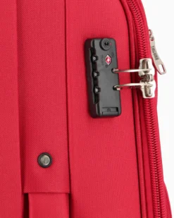 JAGUAR - TROLLEY ROSSO IN TESSUTO CON DOPPIA TASCA FRONTALE, COMBINAZIONE TSA E 4 RUOTE