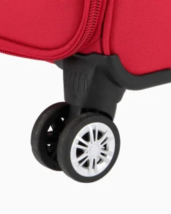 JAGUAR - TROLLEY ROSSO IN TESSUTO CON DOPPIA TASCA FRONTALE, COMBINAZIONE TSA E 4 RUOTE